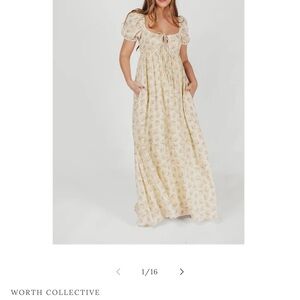 WORTH COLLECTIVE
Haven 100% Cotton Tie-Front Maxi Dress in Orange Green